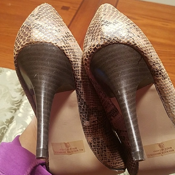 Snake Print Point Toe Heels - Picture 5 of 8